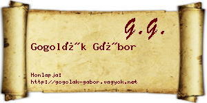 Gogolák Gábor névjegykártya