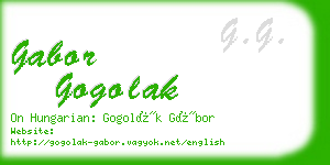 gabor gogolak business card